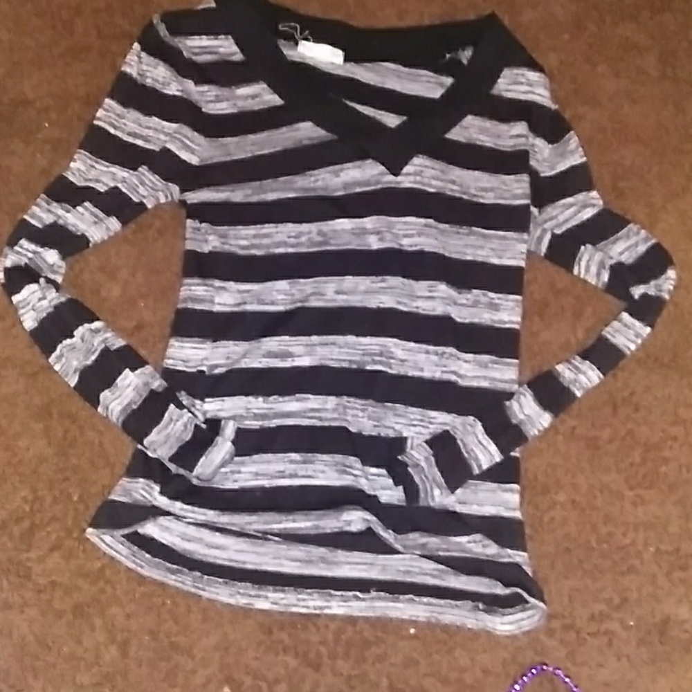 Striped gray and black sweater